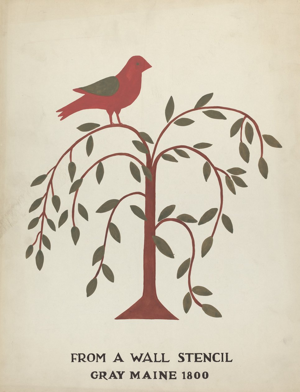 Design de Gray, Maine 1800 (nº 1): Do Portfólio Proposto "Maine Wall Stencils" de Mildred E. Bent