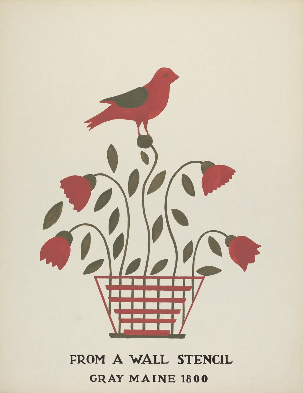 Design de Gray, Maine 1800 (nº 2): Do Portfólio Proposto "Maine Wall Stencils" de Mildred E. Bent