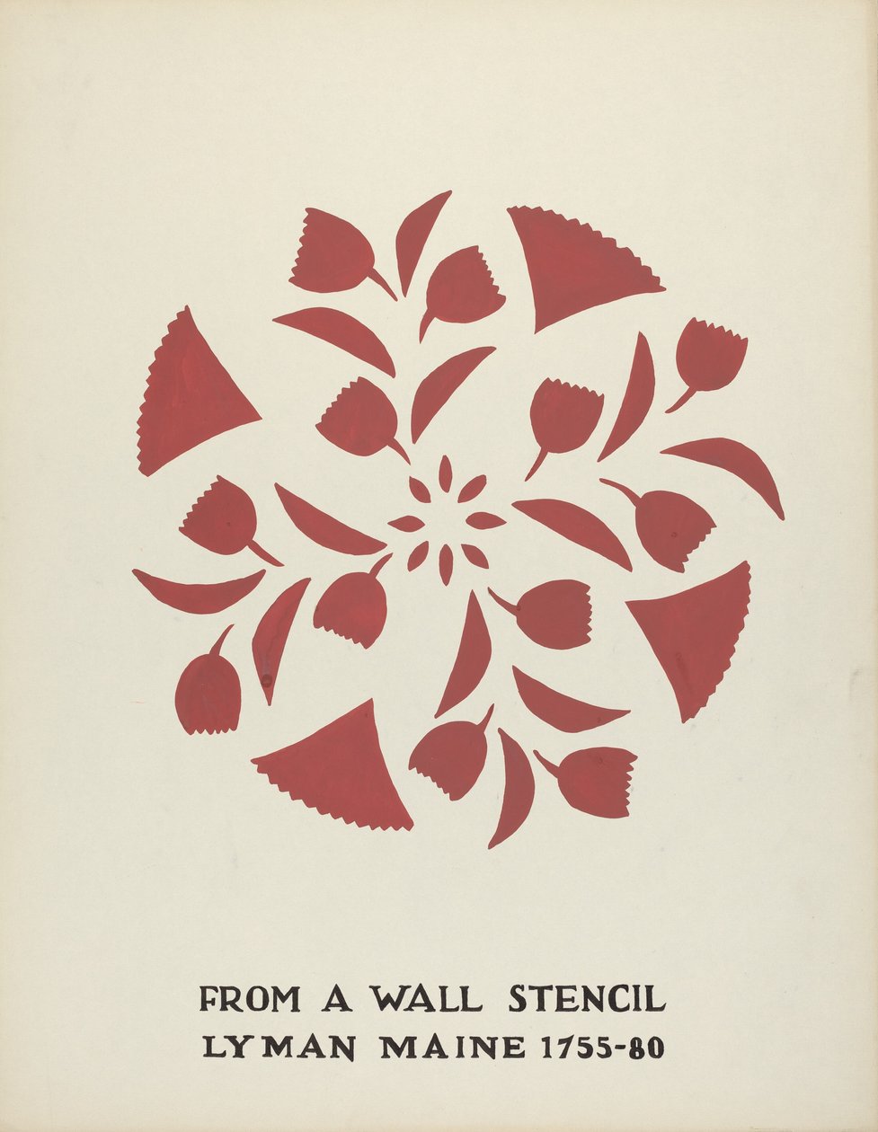 Design de Lyman, Maine 1755-1780: do portfólio proposto "Maine Wall Stencils" de Mildred E. Bent