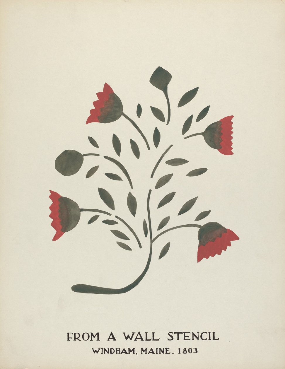Design de Windham, Maine 1803: do portfólio proposto "Maine Wall Stencils" de Mildred E. Bent