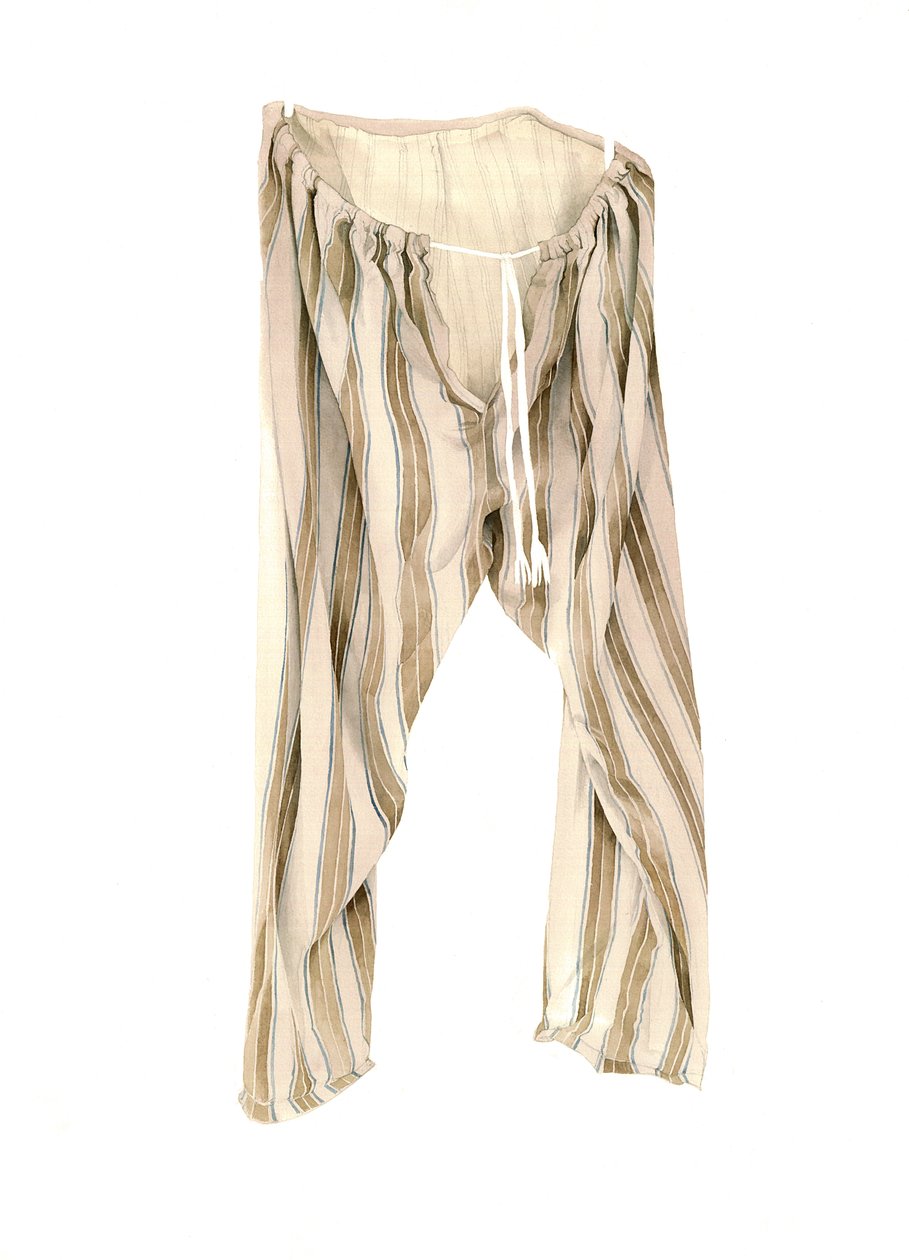 Neds Stripy Pajama Bottoms, 2003 (wc no papel) de Miles Contemporary Artist Thistlethwaite
