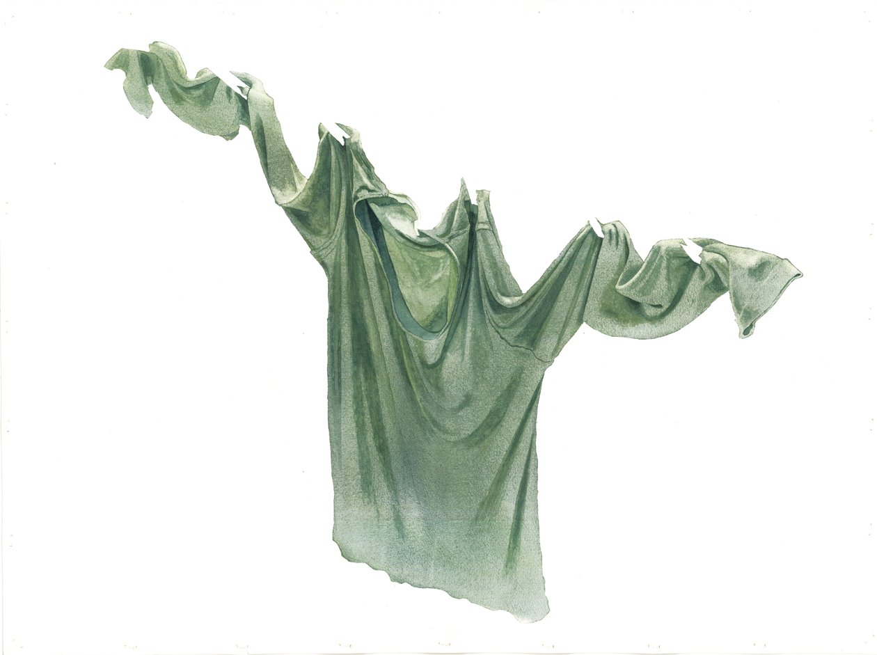 Pippas Pale Green T-shirt, 2003 (wc no papel) de Miles Contemporary Artist Thistlethwaite