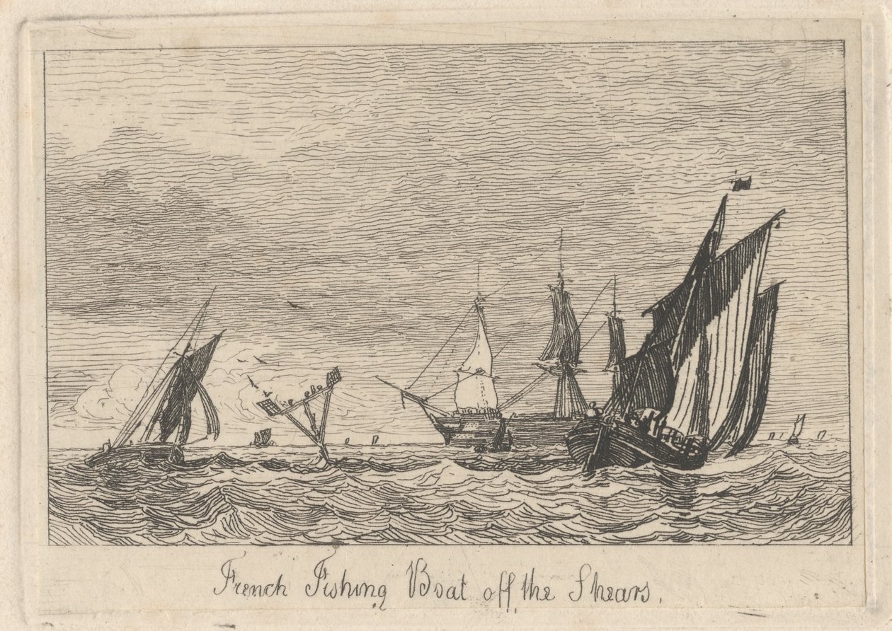 Barco de pesca francês ao largo da tesoura de Miles Edmund Cotman