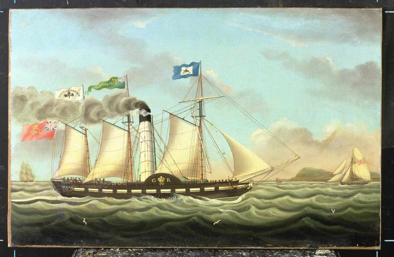 O pacote de vapor "Saint Patrick" no Liverpool para Dublin Run, 1827 de Miles Walters
