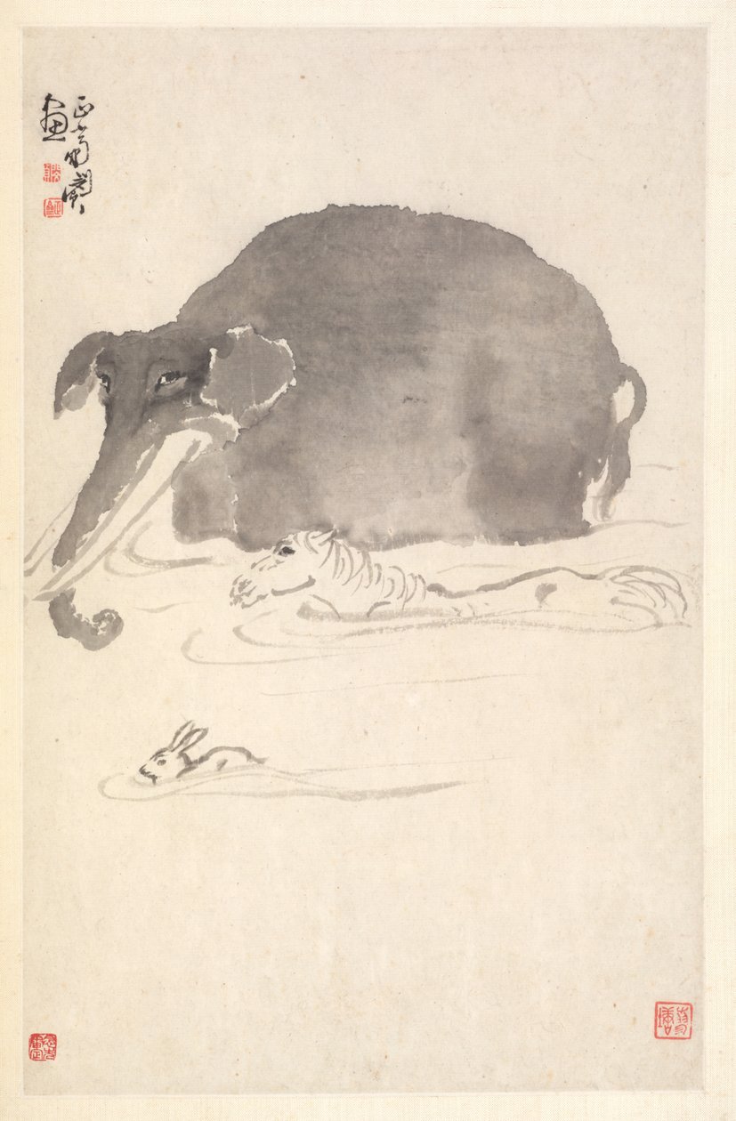 Elefante, Cavalo e Lebre de Min Zhen