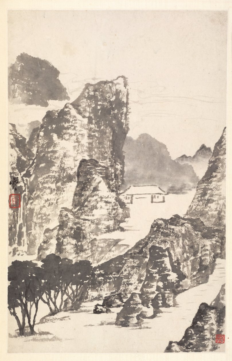 Paisagem depois de Mi Fu de Min Zhen
