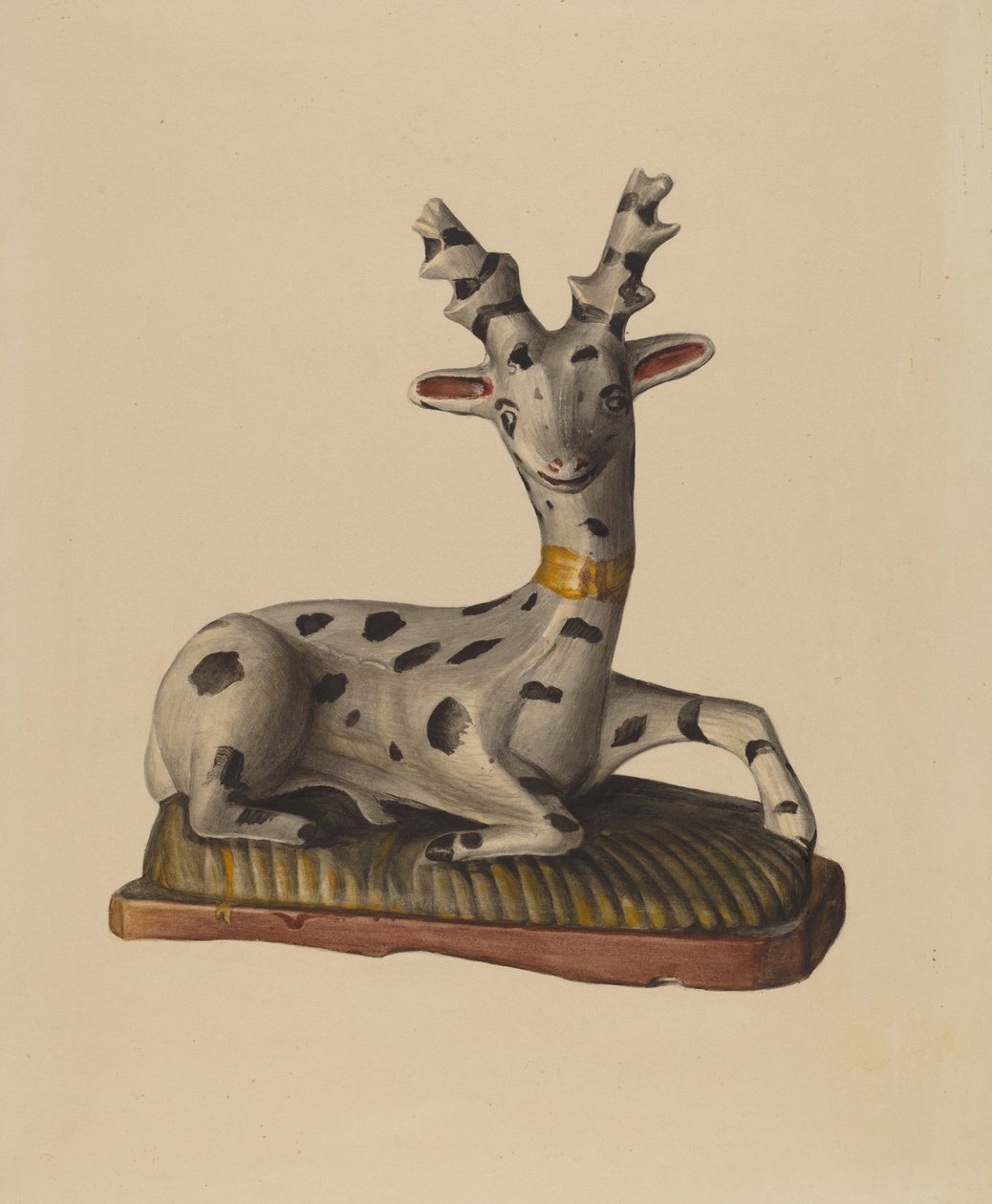 Veado de giz, c.1938 (aguarela) de Mina Lowry