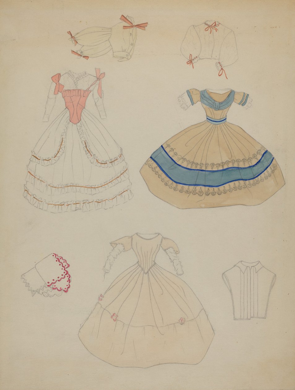 Boneca e guarda-roupa, c. 1936. de Mina Lowry