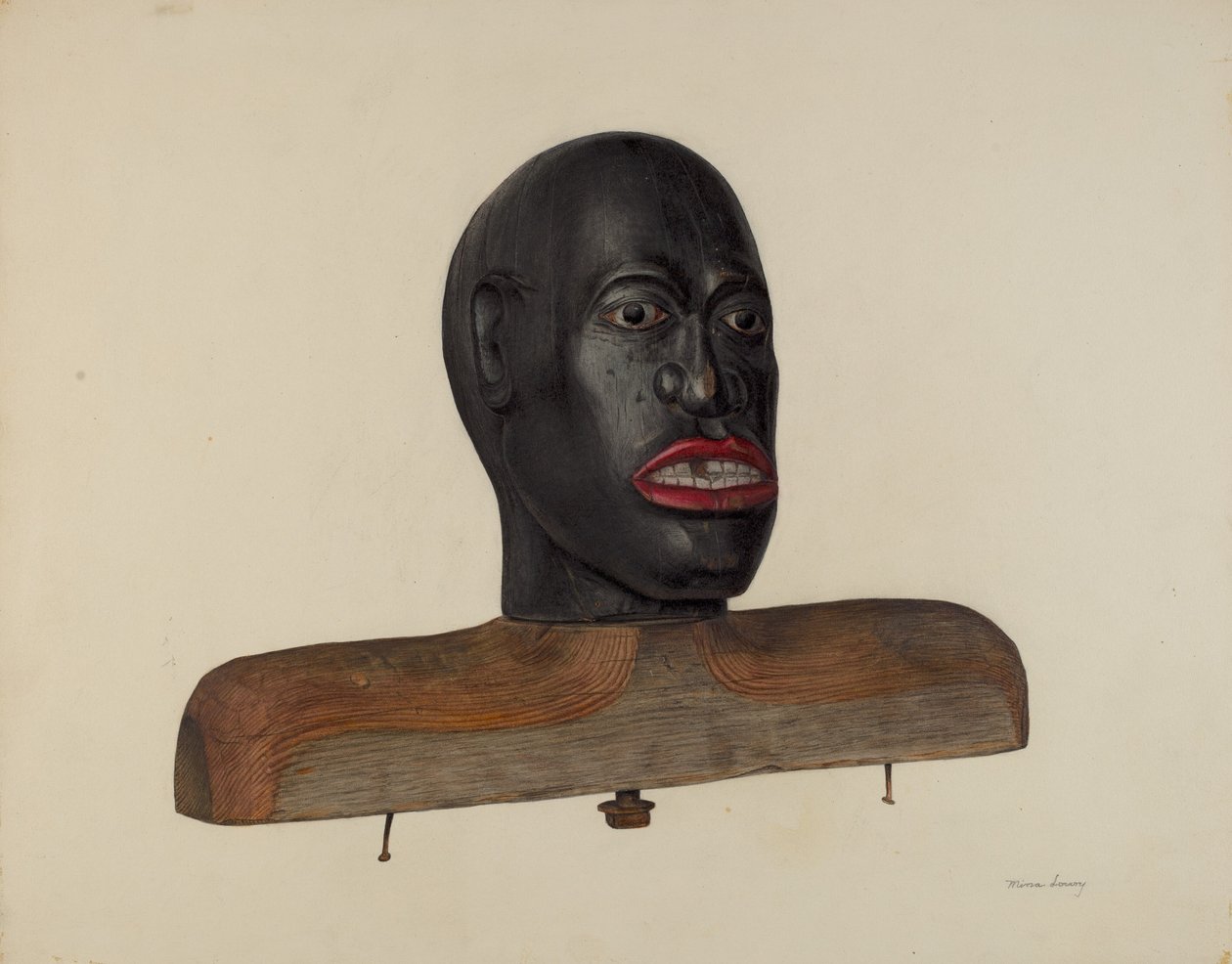 Cabeça de uma pessoa negra, c. 1940. de Mina Lowry