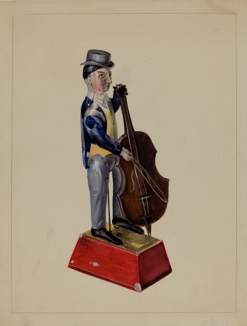 homem com violoncelo de Mina Lowry