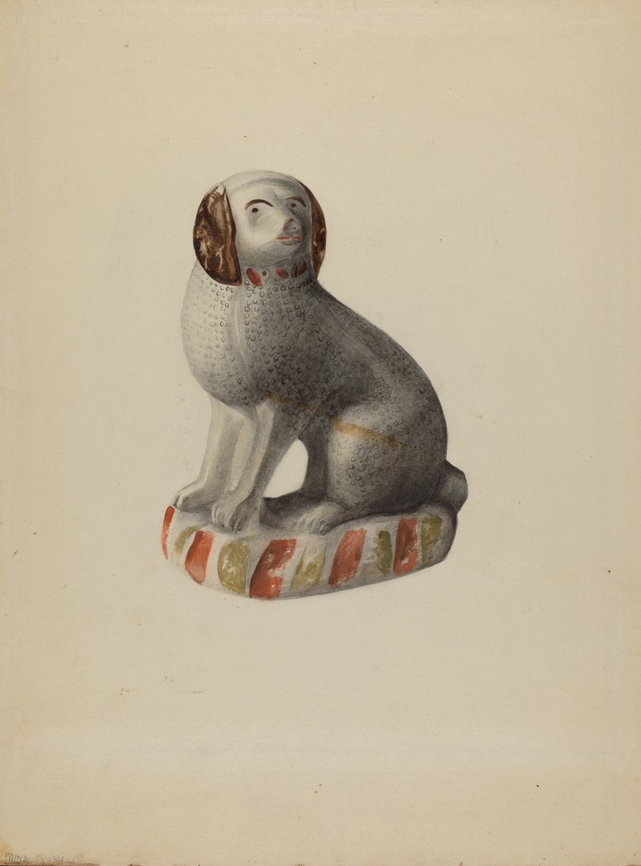 Pa. Estatueta de cão alemão, c. 1937. de Mina Lowry