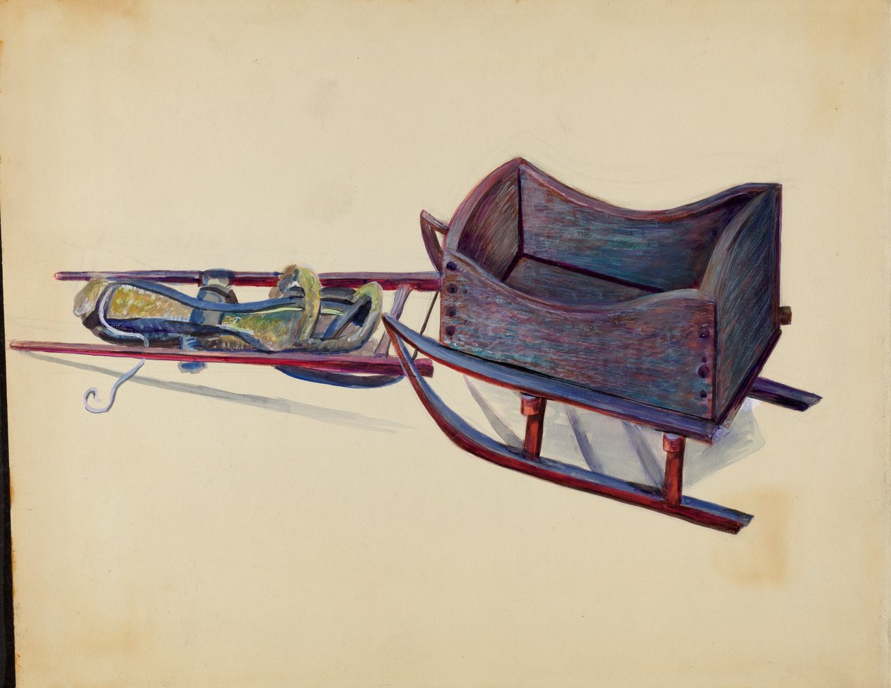 Trenó de brinquedo, c. 1936. de Mina Lowry