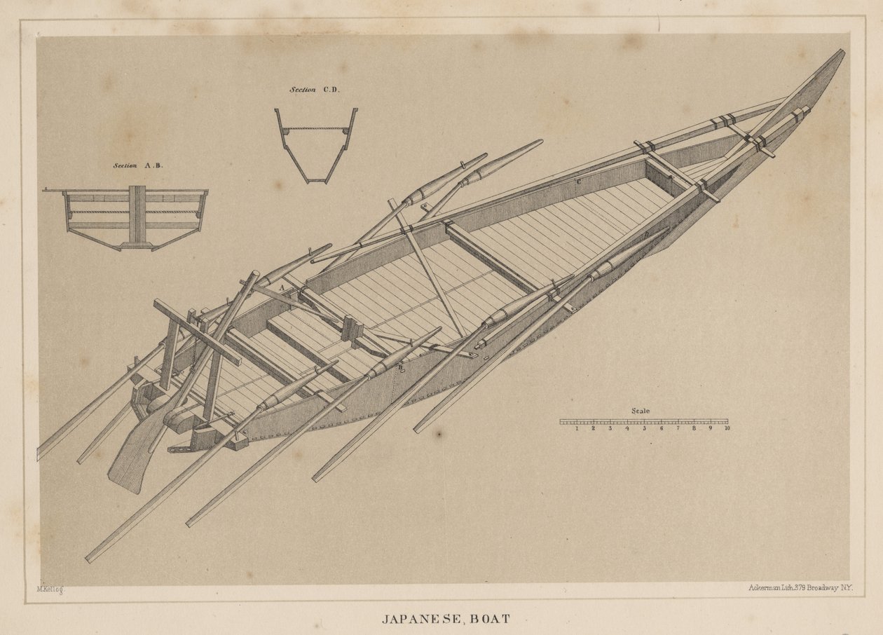 Barco Japonês, 1855 de Miner Kilbourne Kellogg