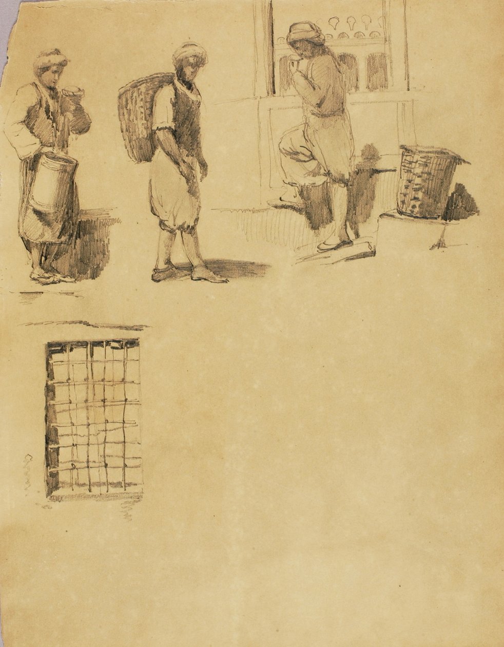 Figuras de camponeses de Miner Kilbourne Kellogg