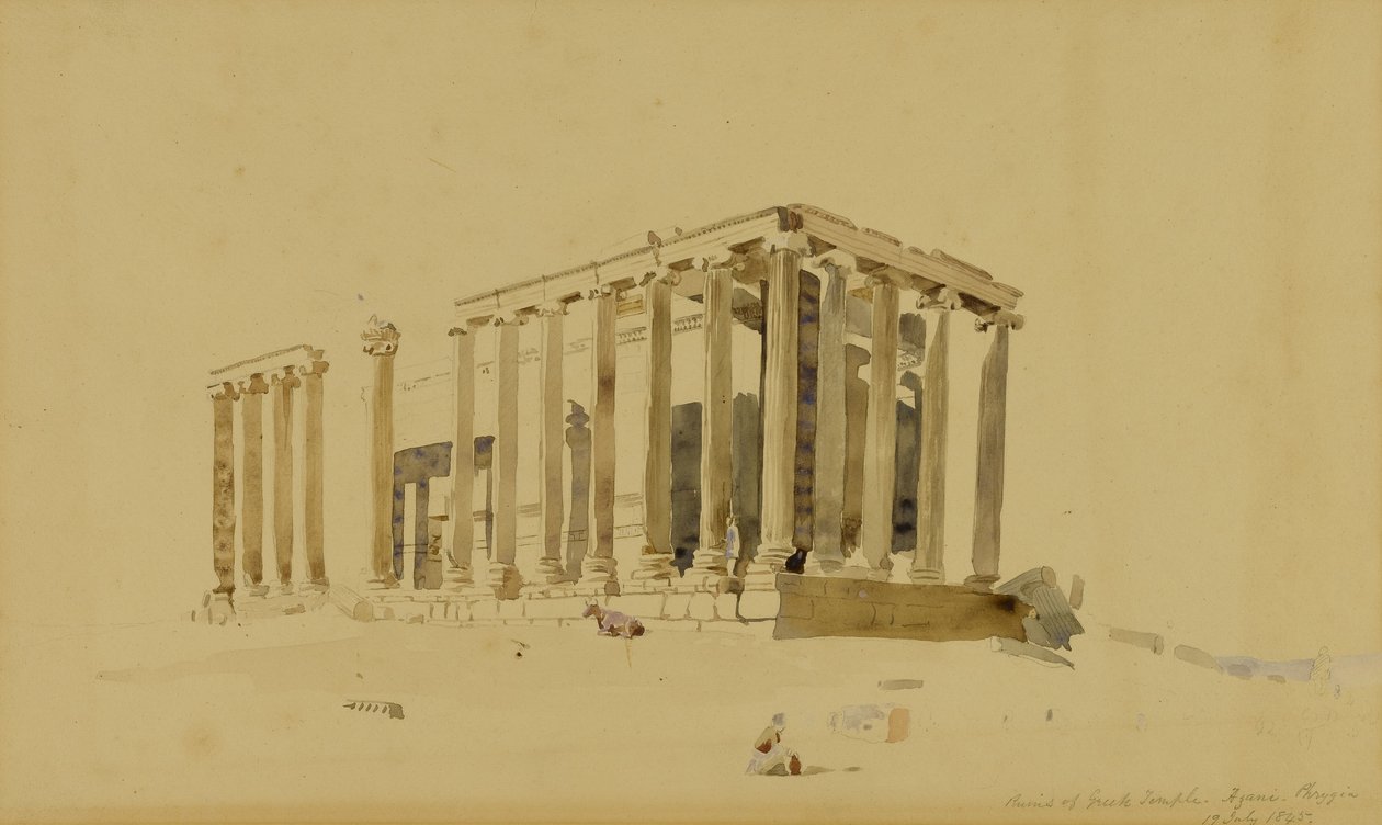 Ruínas do templo grego, Azani, Frígia de Miner Kilbourne Kellogg