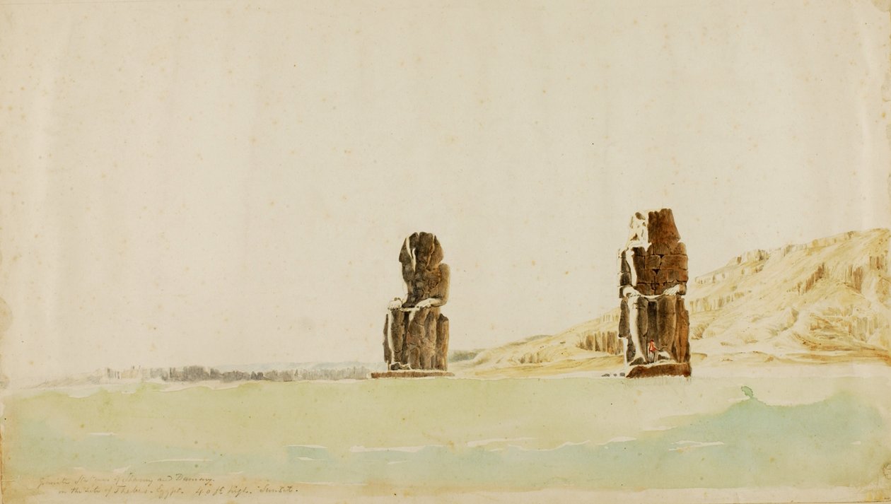 Estátuas em Memnon, Tebas, s.d. de Miner Kilbourne Kellogg