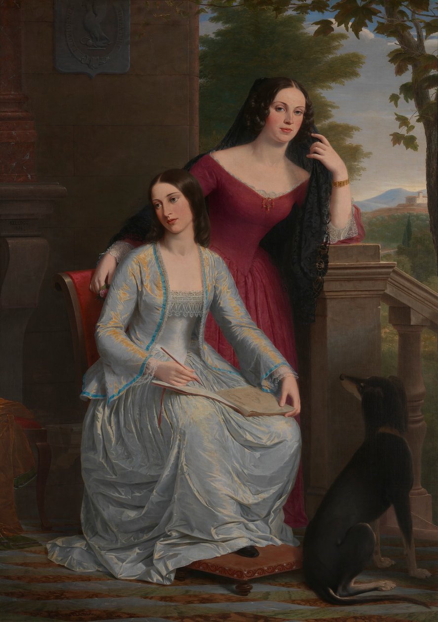 Duas mulheres numa paisagem italiana de Miner Kilbourne Kellogg