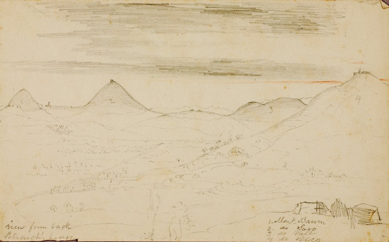 Vista das traseiras da casa de Petrarca de Miner Kilbourne Kellogg