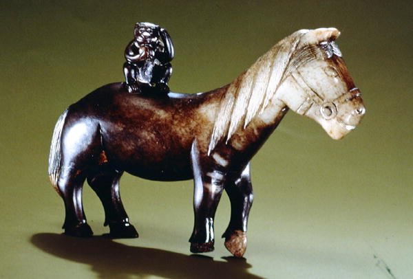 Cavalo e Macaco (jade) de Ming Dynasty Chinese School