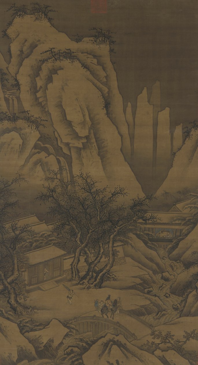 Um passeio em um dia de neve, c.1500 de Ming Dynasty Chinese School