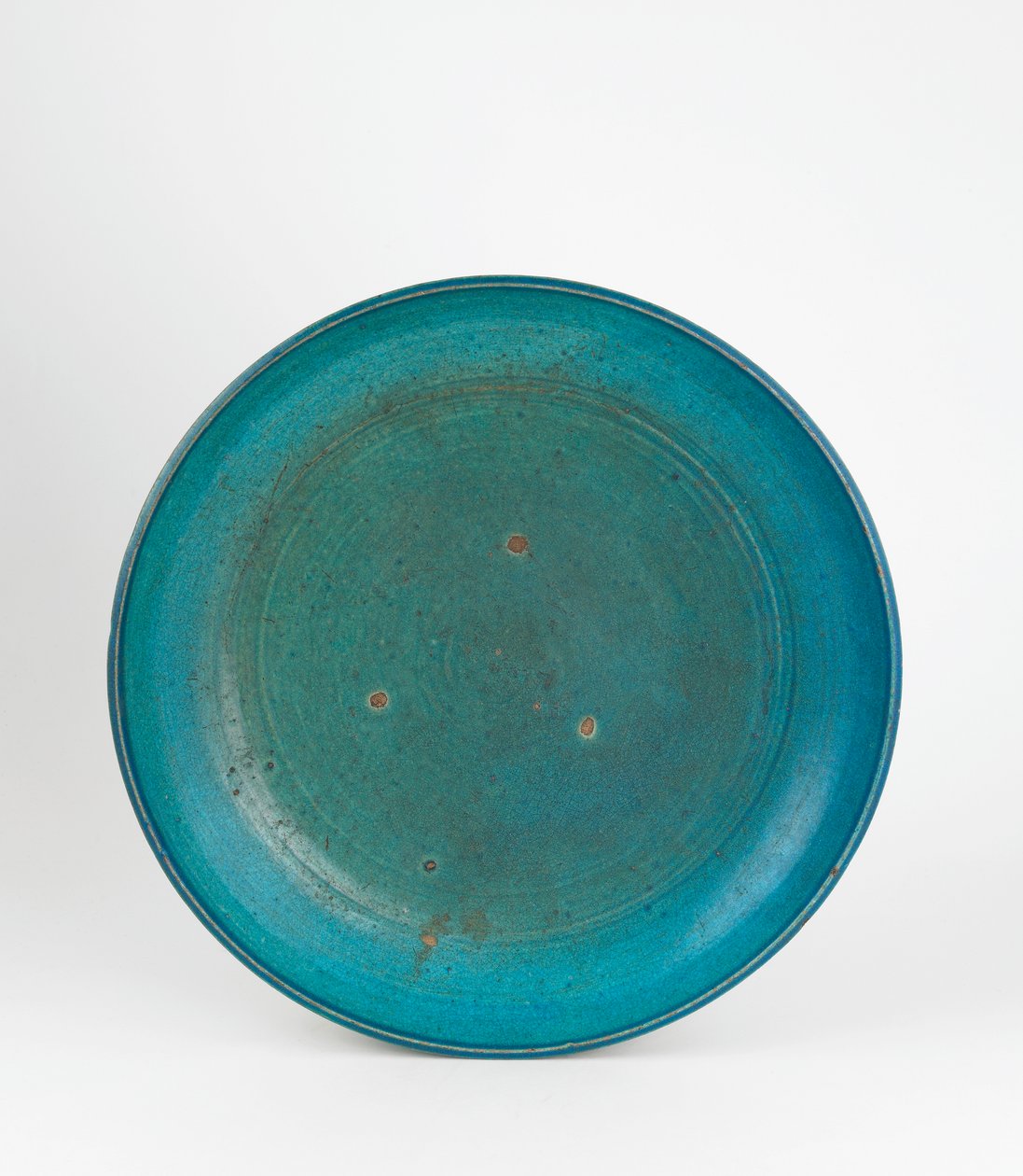 Prato (grés com esmalte turquesa) de Ming Dynasty Chinese School