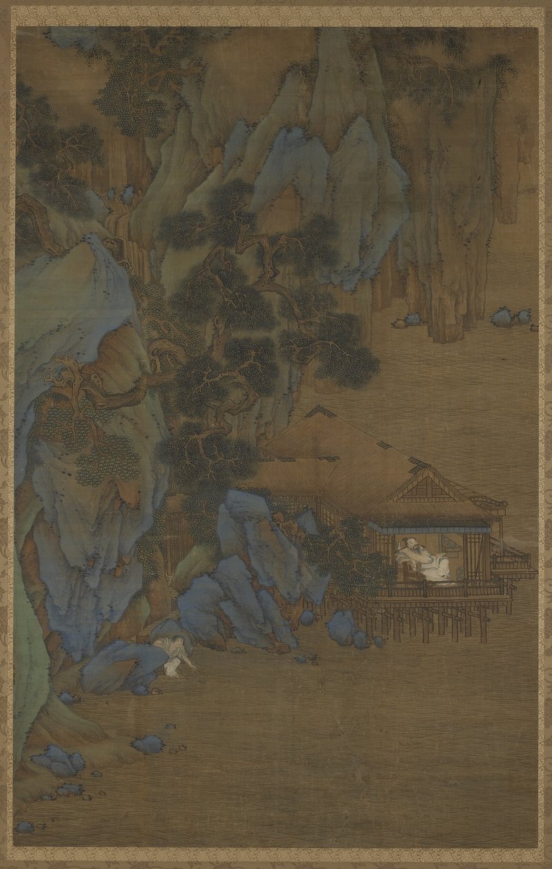 Apreciando a brisa em um pavilhão à beira-mar, do século XVI ao XVII de Ming Dynasty Chinese School