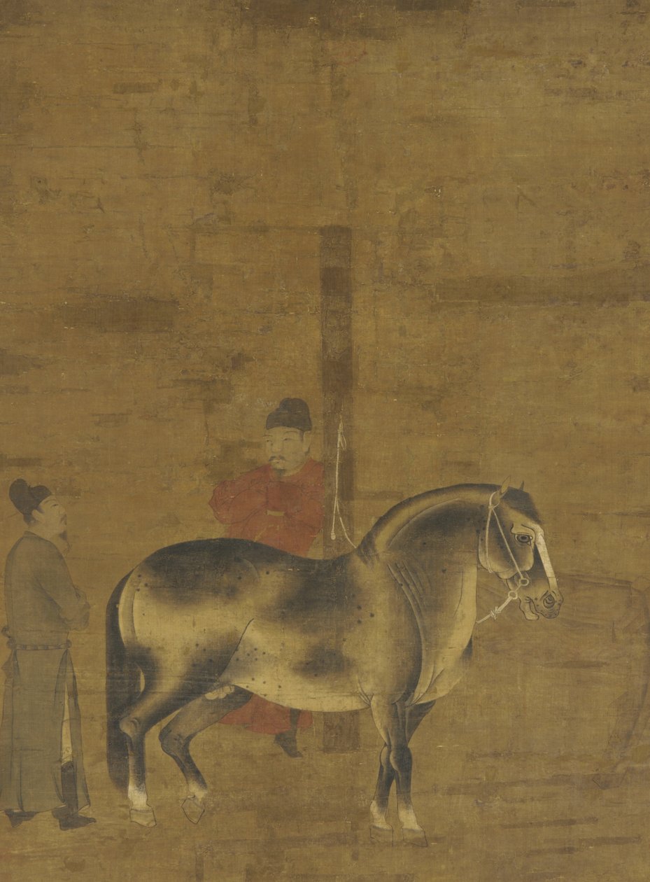 Avaliando um cavalo de Ming Dynasty Chinese School