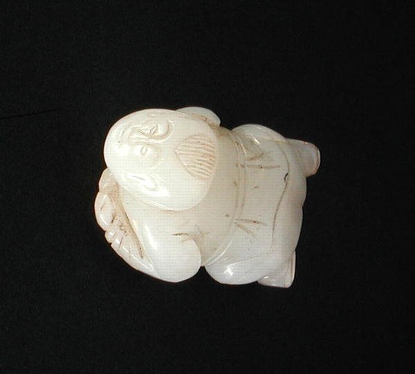 Figura de um Menino, Dinastia Ming (1368-1644) (jade) de Ming Dynasty Chinese School