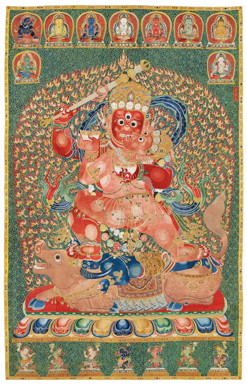 Thangka de seda bordada imperial de Ming Dynasty Chinese School