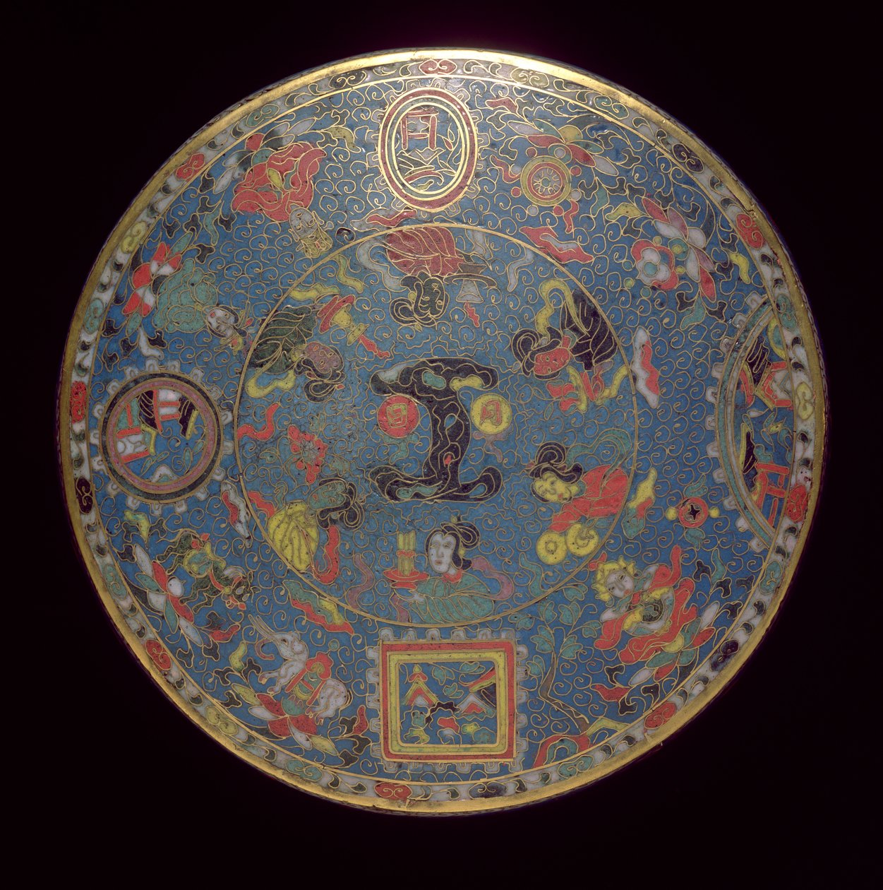 Mandala (cloisonne esmalte) (ver também 272151) de Ming Dynasty Chinese School