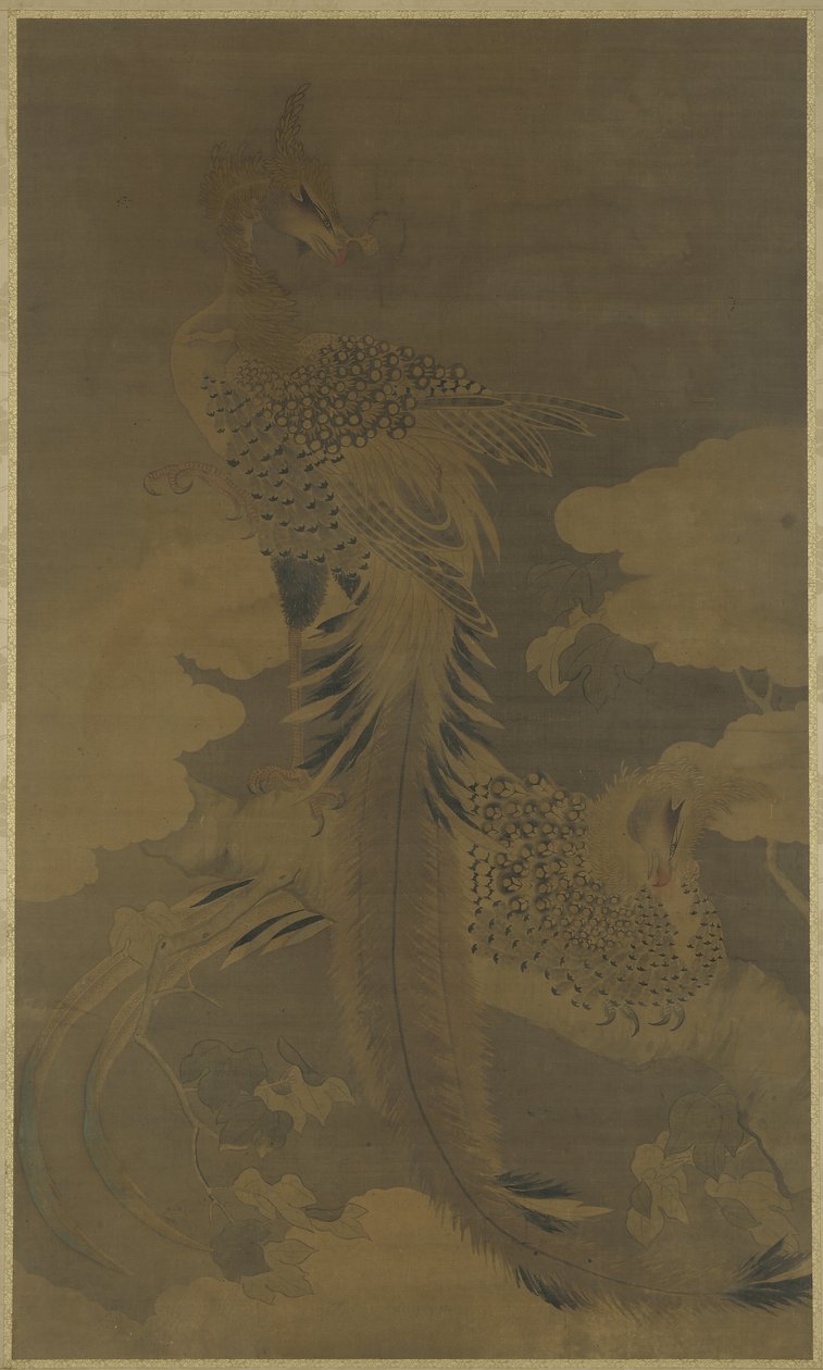 Phoenixes em uma árvore de Paulownia, c.1500 de Ming Dynasty Chinese School
