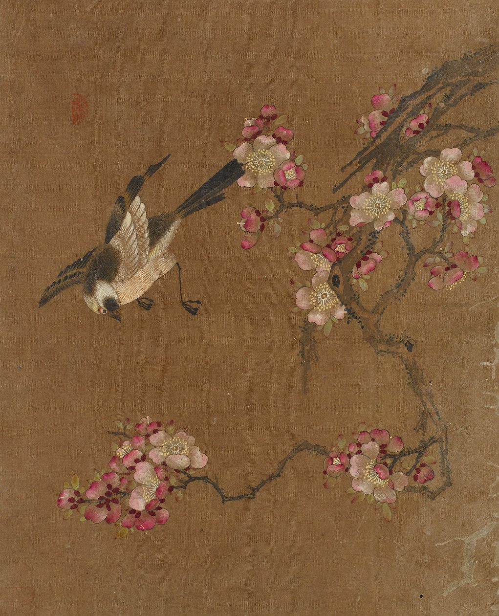 Dez fotos de pássaros e flores (cor de seda) de Ming Dynasty Chinese School