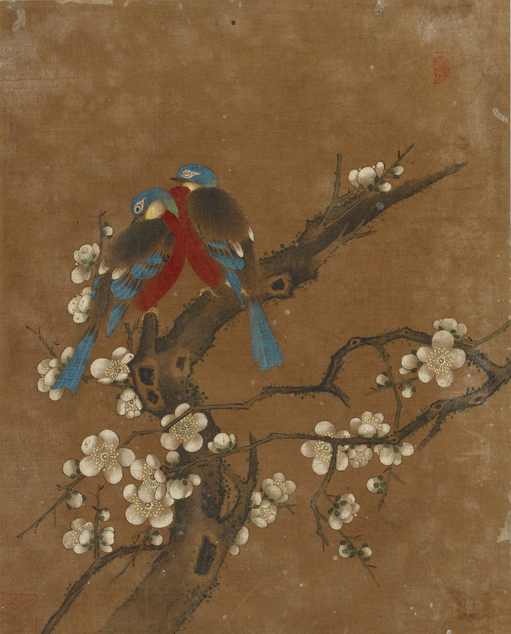 Dez fotos de pássaros e flores (cor de seda) de Ming Dynasty Chinese School