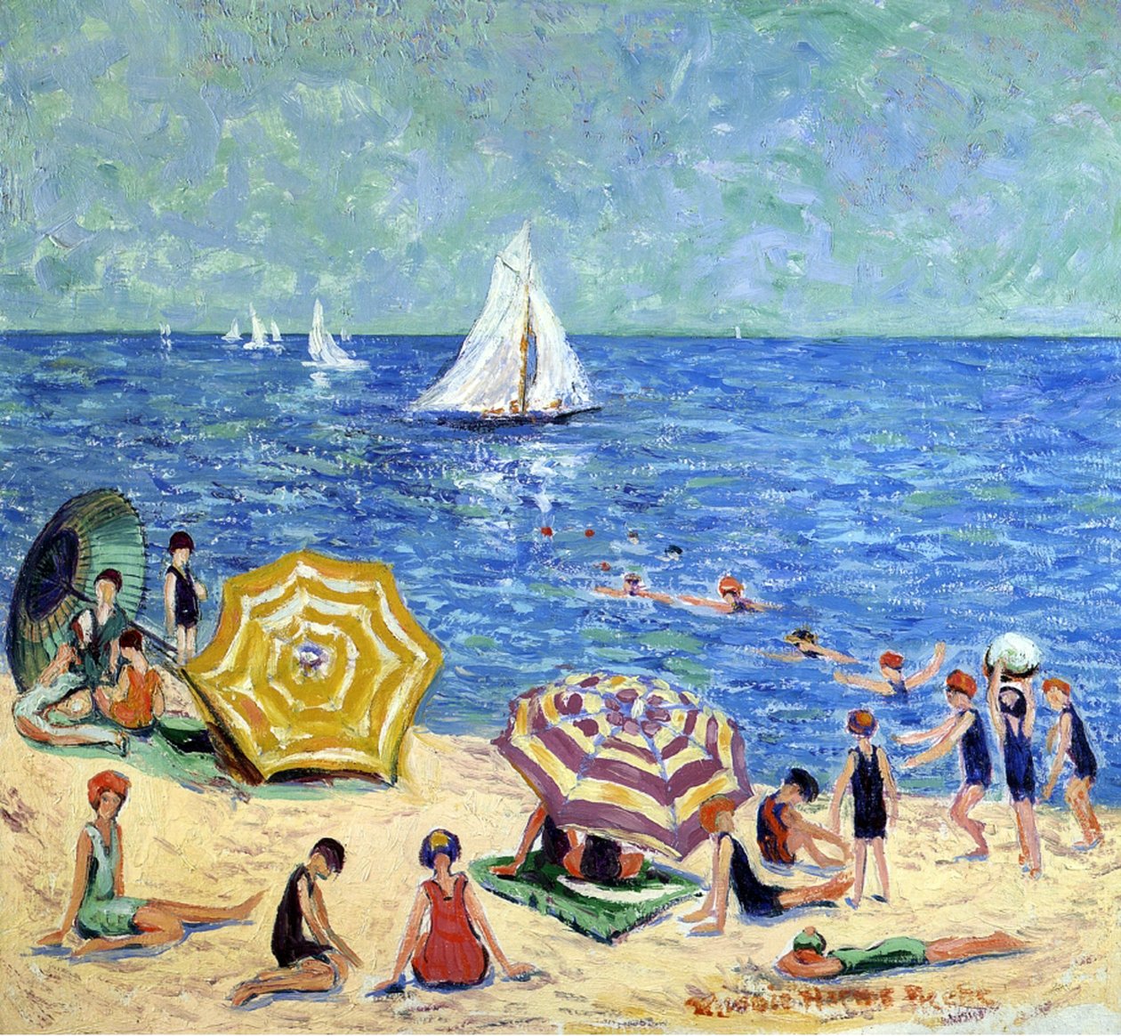 Praia de Carvalho, c.1914 de Minnie Harms Neebe