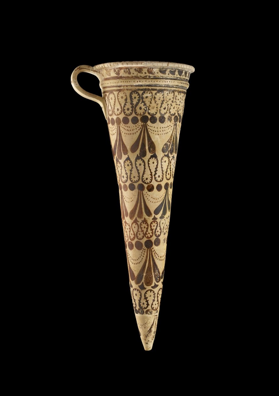 Rhyton cónico, período minóico atrasado de IB (argila demitido) de Minoan