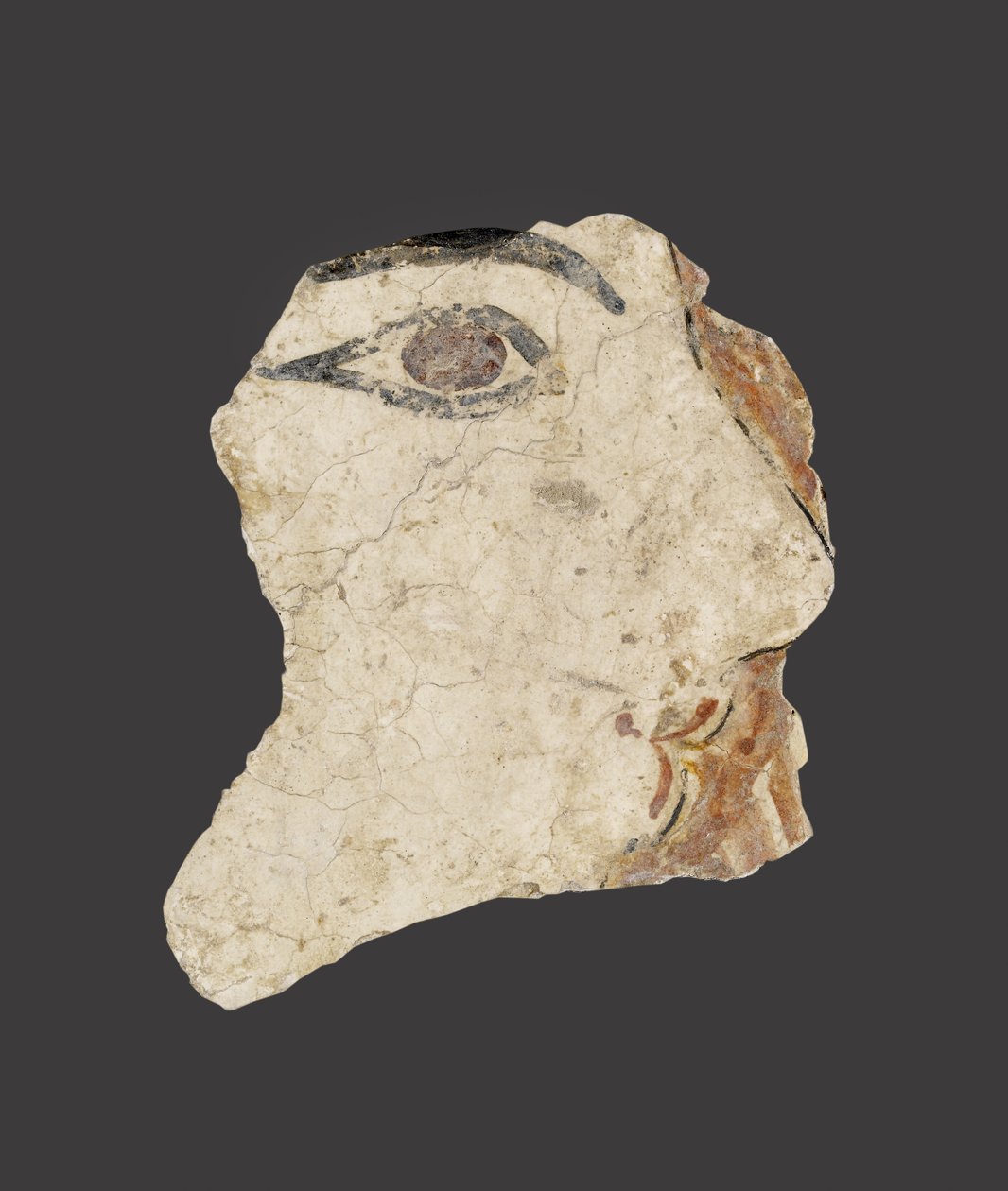 Fragmento de um afresco representando o rosto de uma mulher, tarde Minoan I Period de Minoan