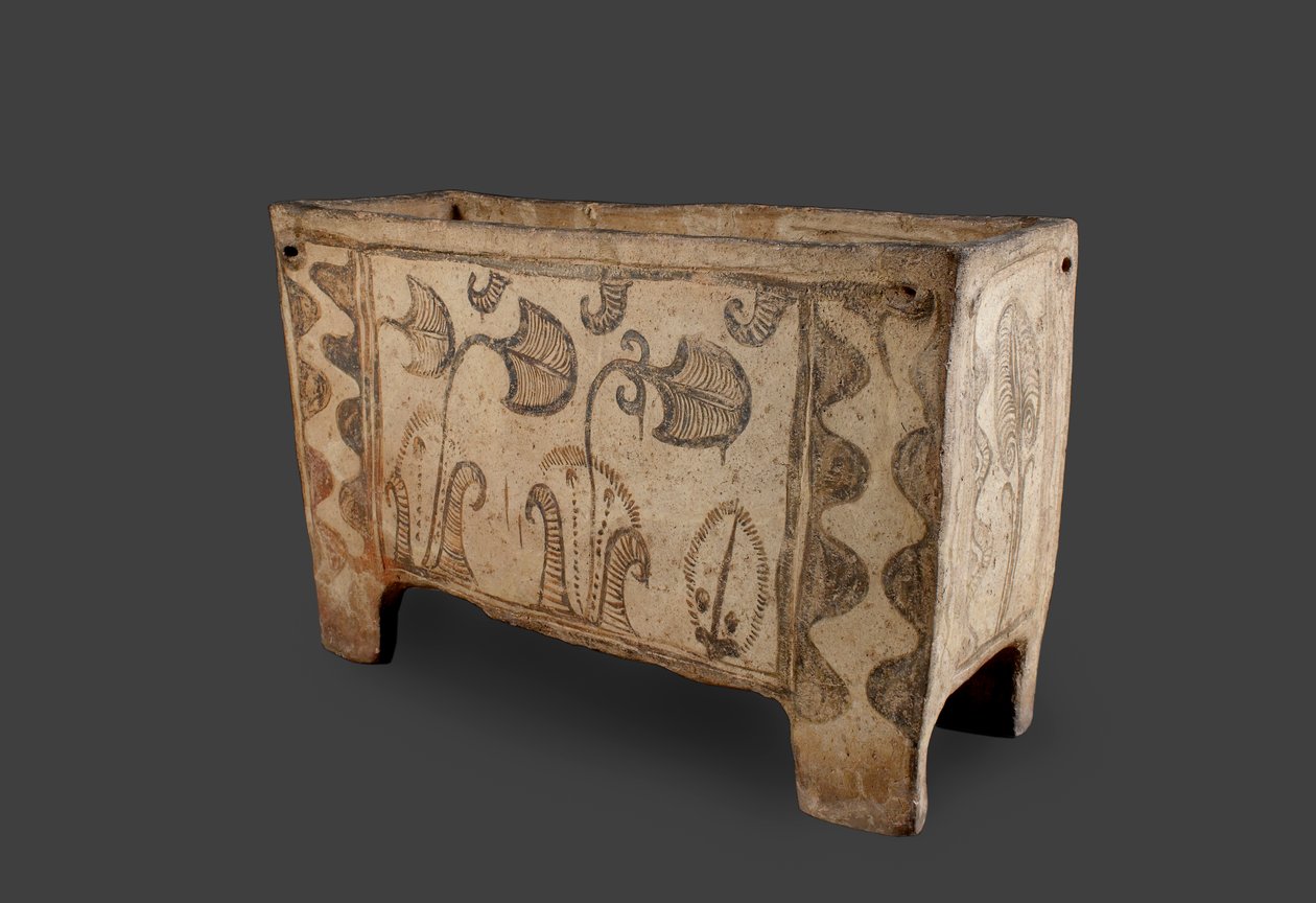 Caixão Pintado, Cnossos, Creta, c.1500 aC (louça de barro pintada) (para reverso ver 419818) de Minoan