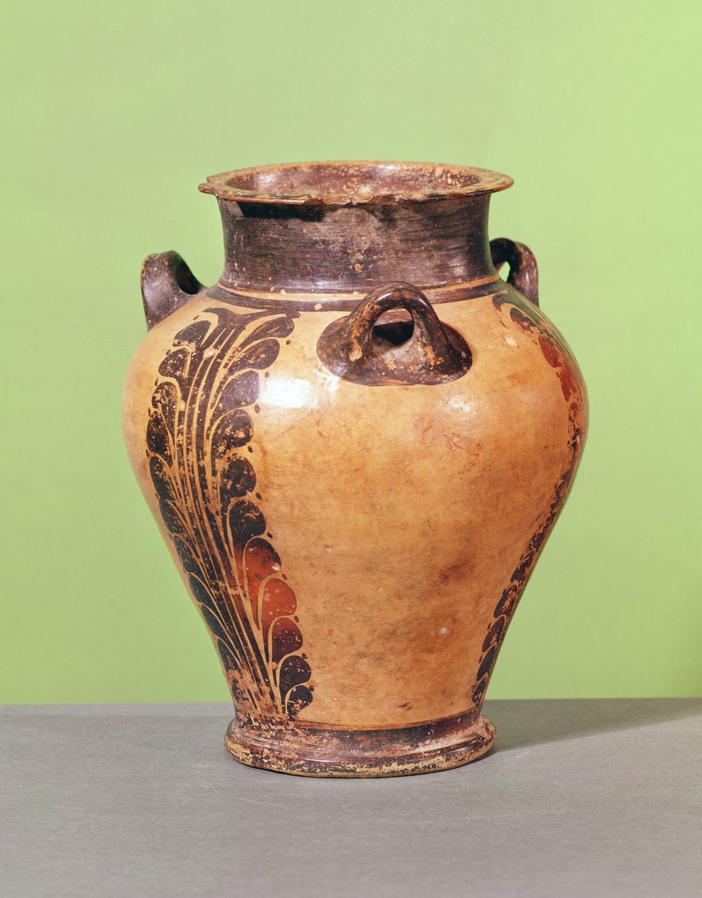 Pequenos pithos com um padrão de folhas estilizadas, 1500-1400 aC (cerâmica) de Minoan