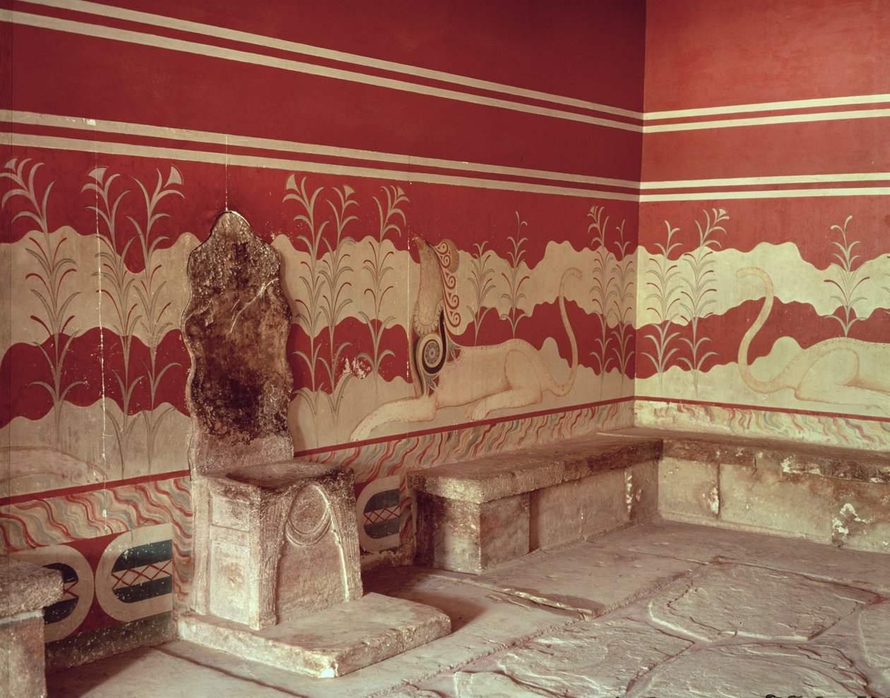 A Sala do Trono de Minos, 1500-1400 aC de Minoan
