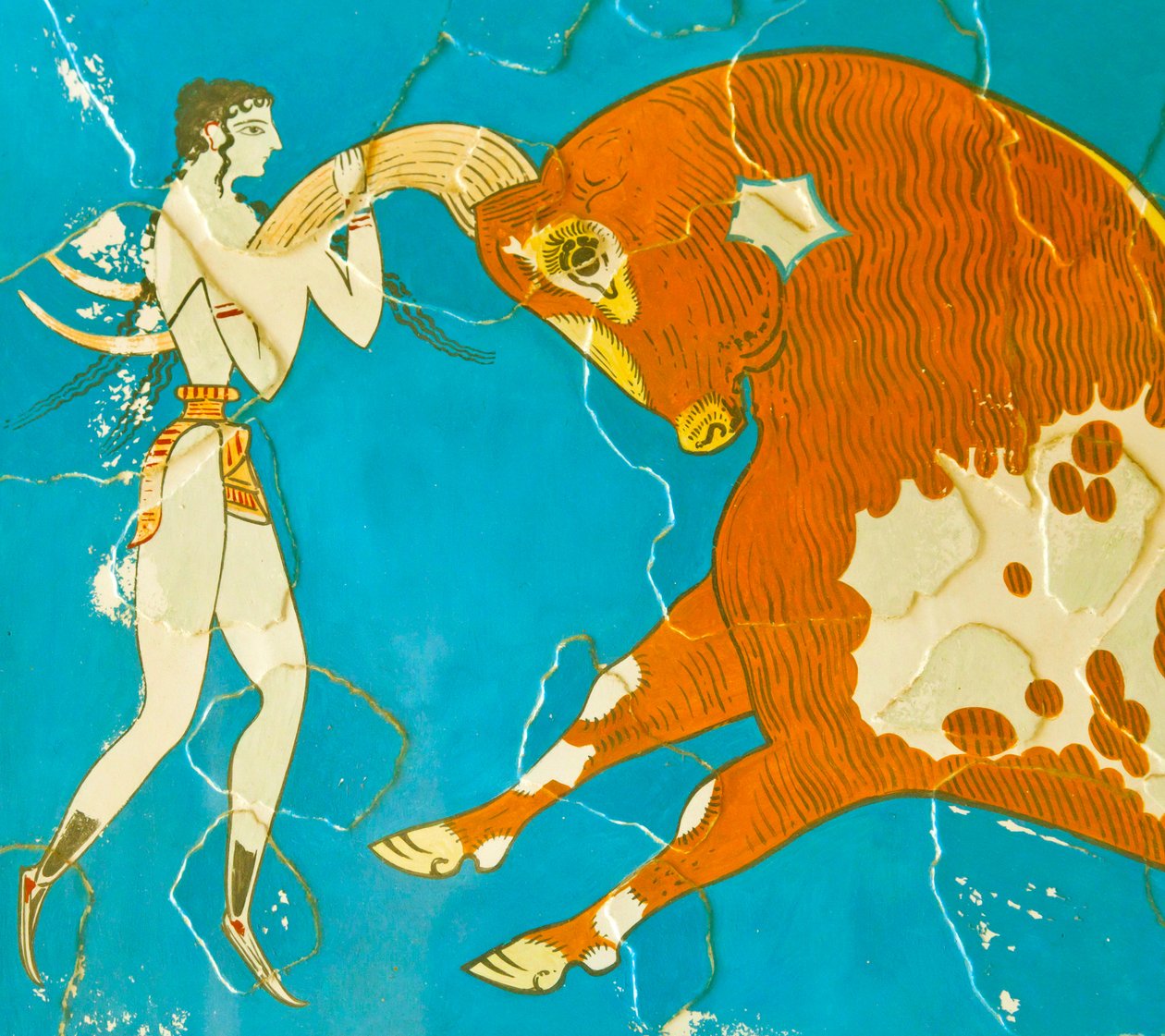 Toreador Fresco, Knossos, Creta 1550-1450 aC de Minoan