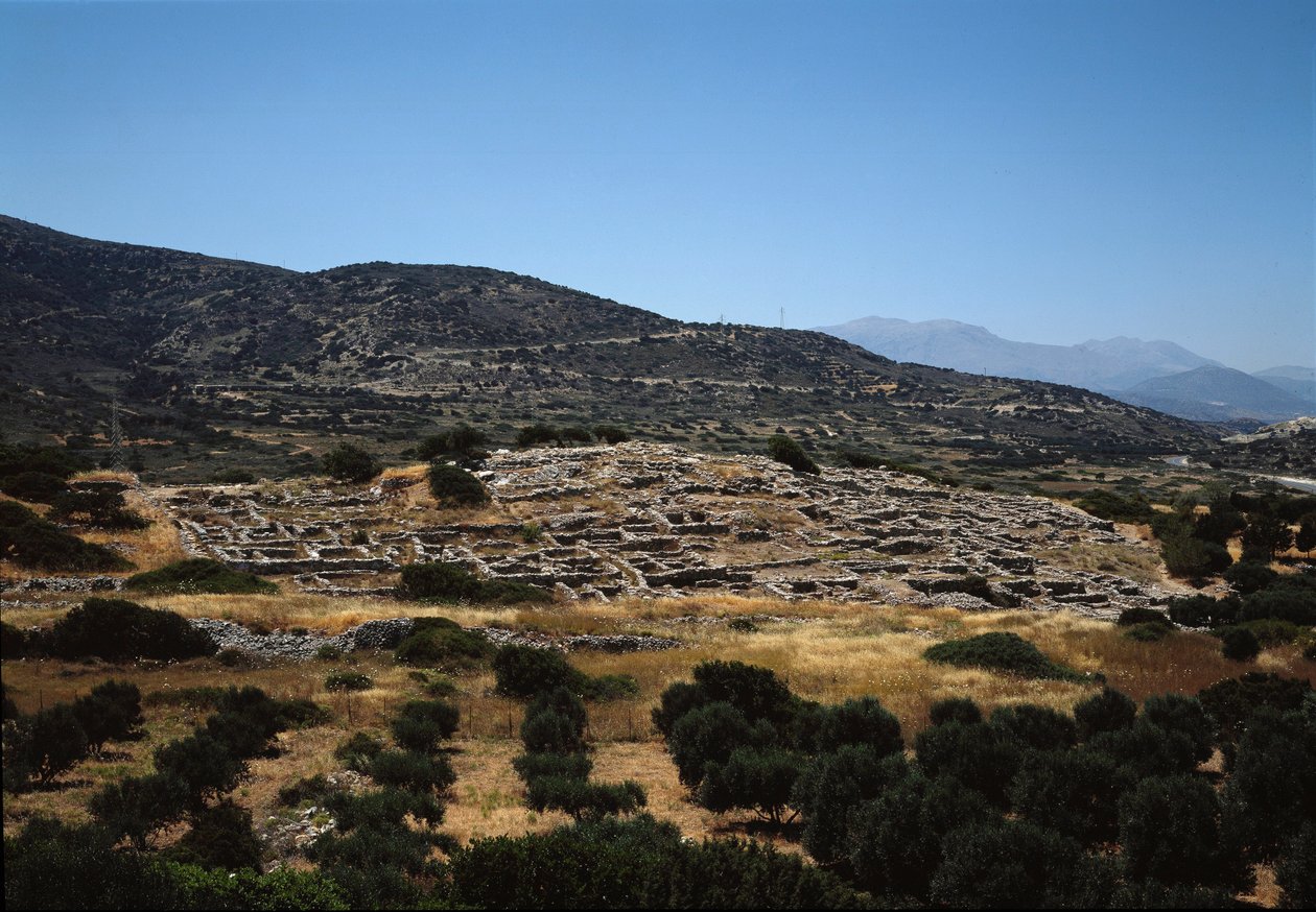 Arte minóica: site da antiga cidade de Gournia de Minoan
