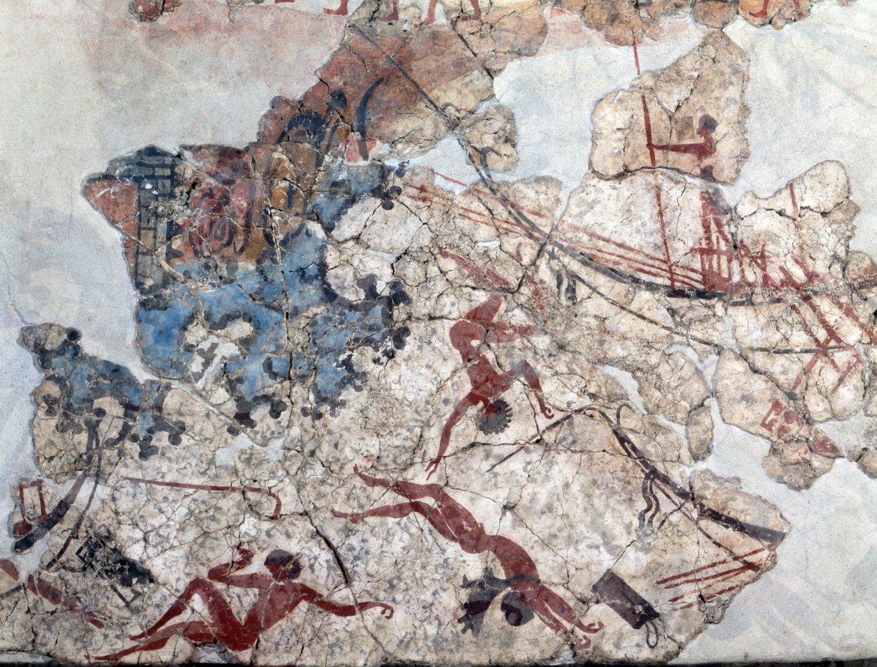 Minoan pintura de parede da antiga Thera (fresco) de Minoan