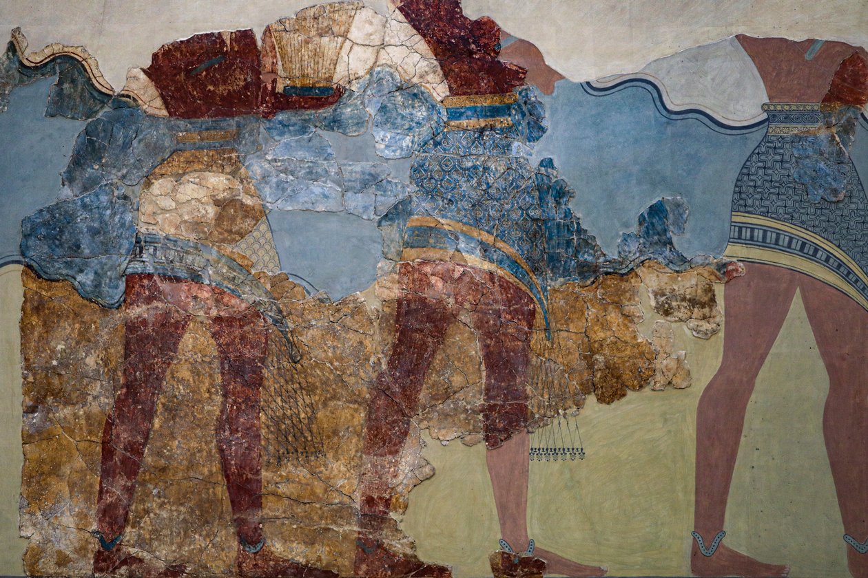 Parte do afresco da procissão. 1600 - 1450 aC de Minoan