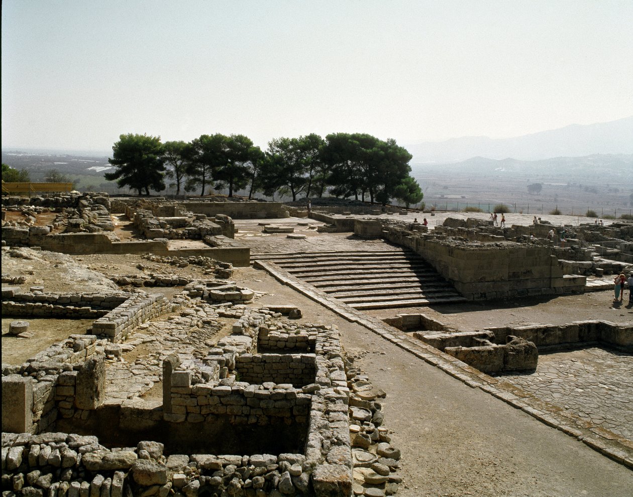 Vista das ruínas de Phaistos, 2700-1200 AC de Minoan