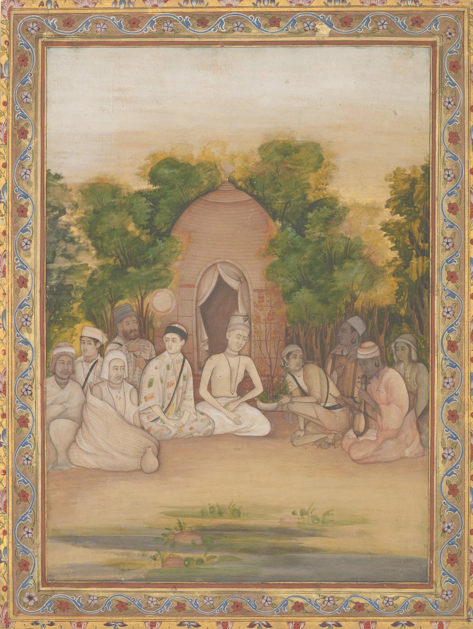 Uma reunião de homens santos de diferentes religiões, c. 1770-75. de Mir Kalan Khan