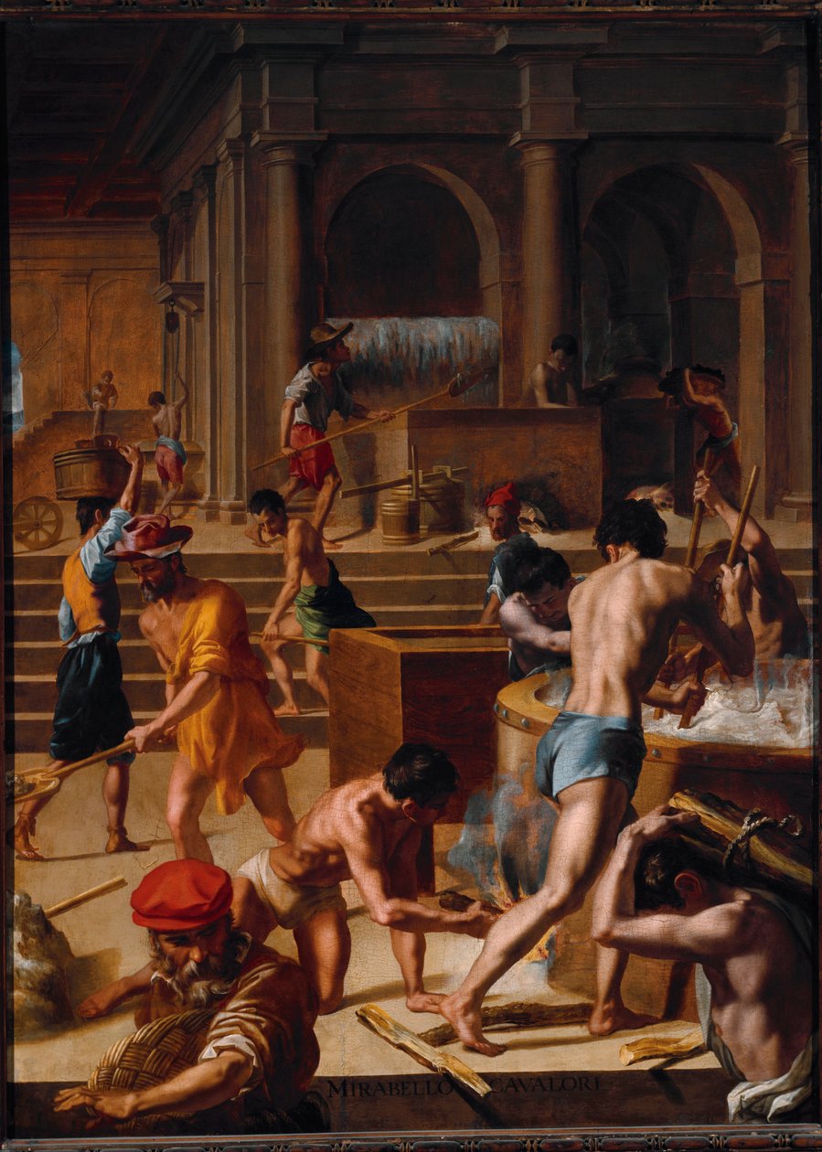A fábrica de lã (Pintura de Mirabello Cavalori