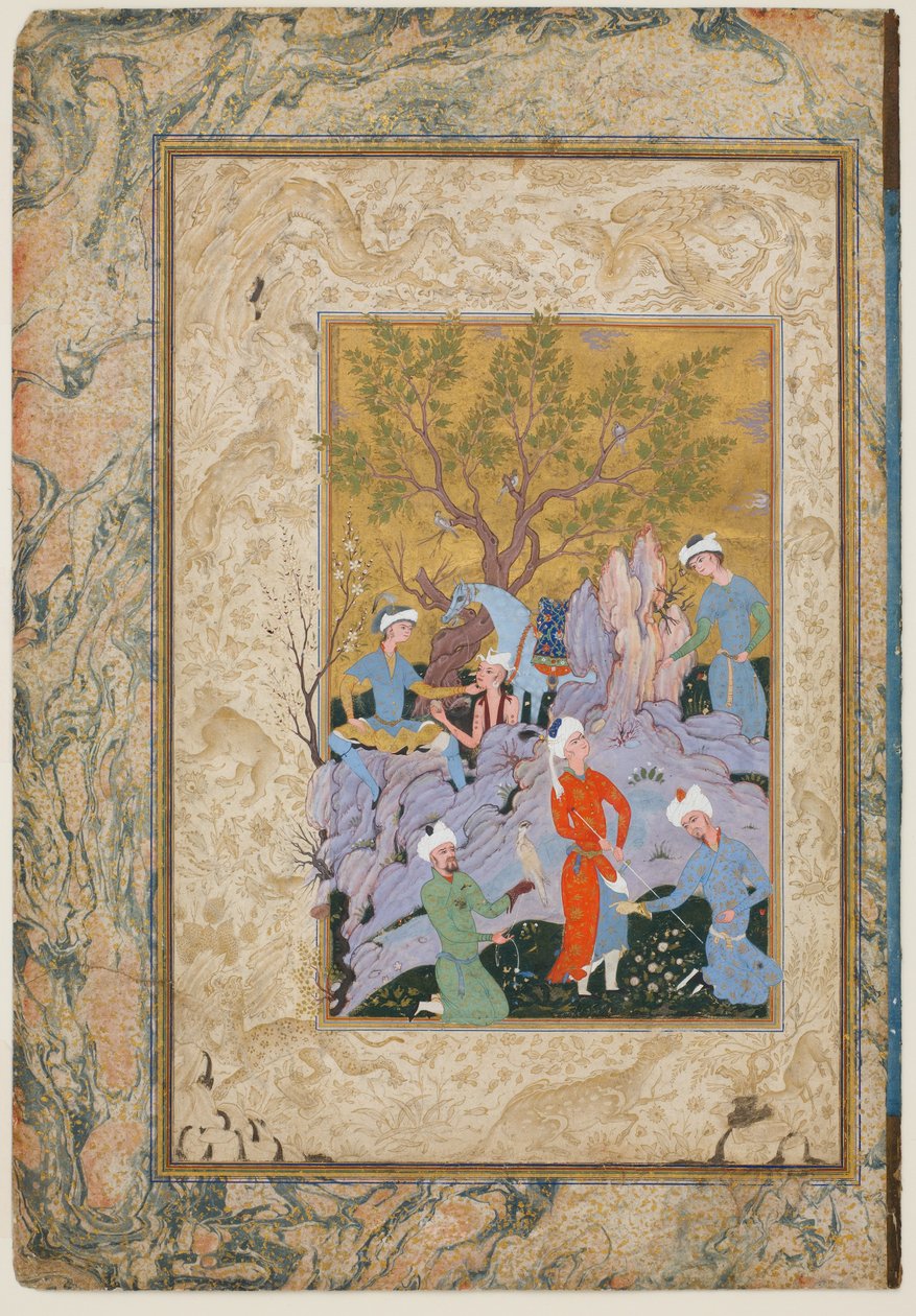 Partido principesco de Hawking, c.1570 de Mirza Ali