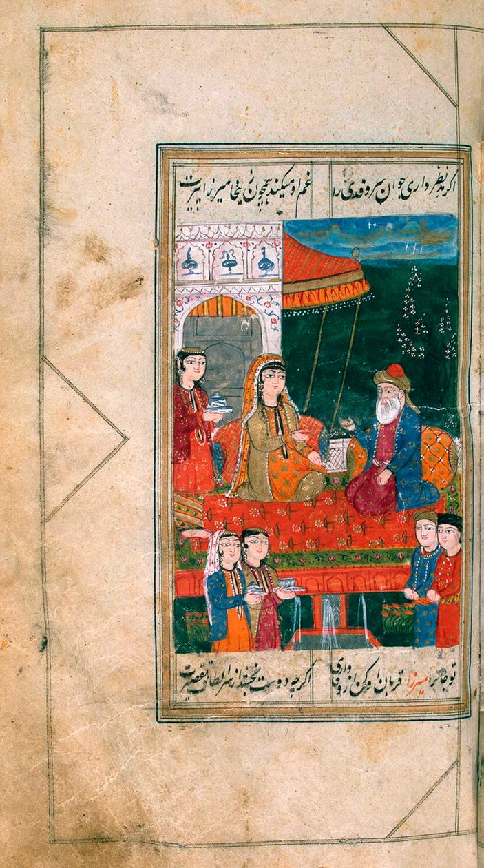 Miniatura do manuscrito Divan, 1813. de Mirza Khan Kabuli.