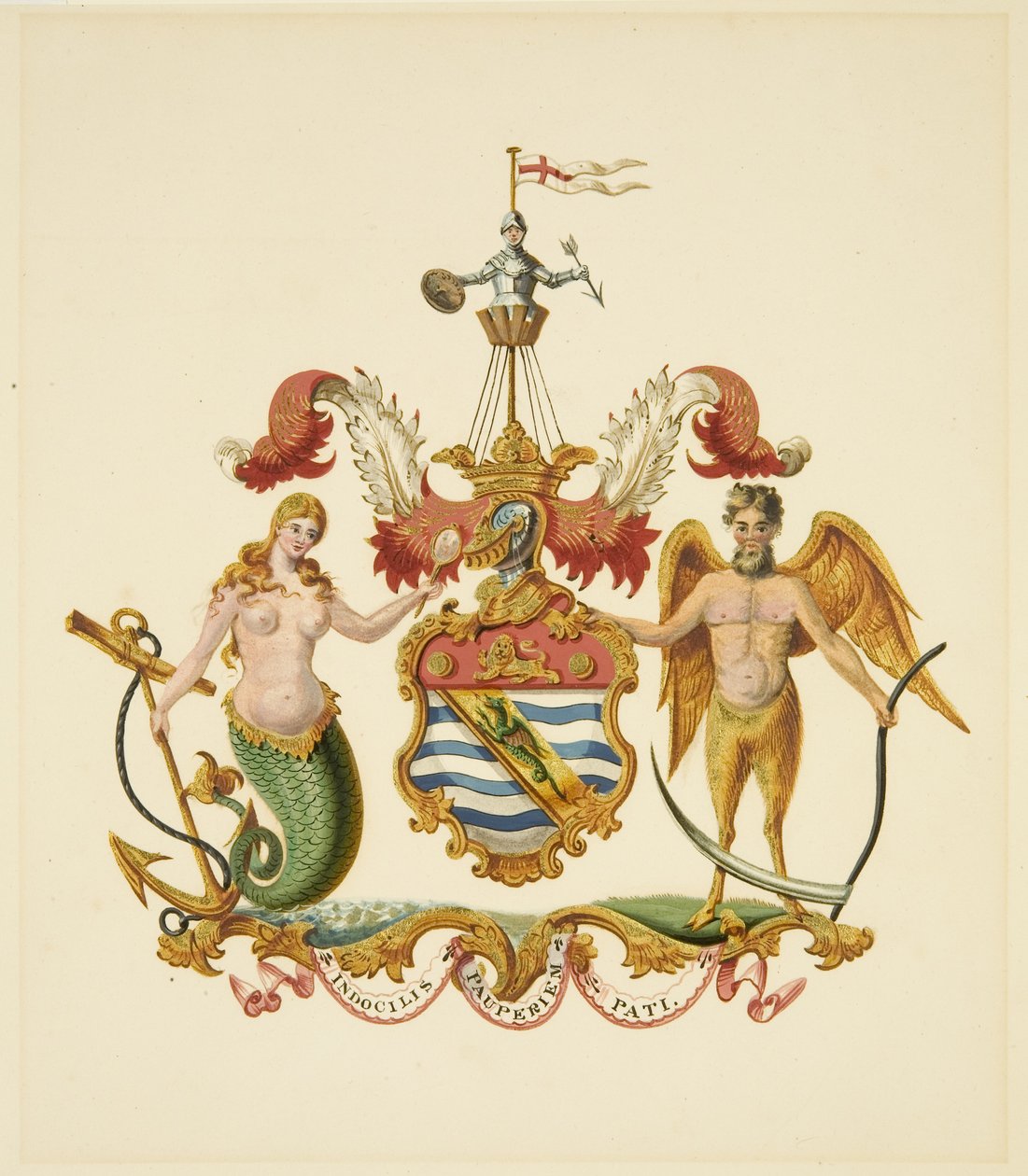 Arms of the Society of Merchant Venturers, c.1830 (lápis e aguarela sobre papel) de Miss (attr.to) Braikenridge