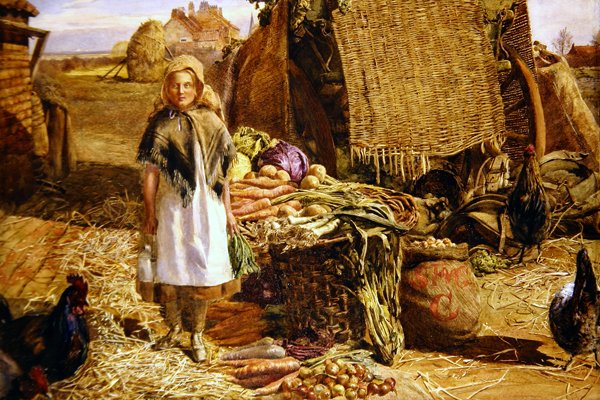 Preparação para o Mercado (aguarela e corpóreos sobre papel) de Miss C. Gould